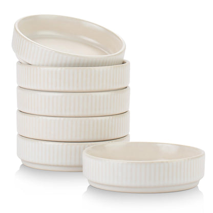 famiware Ceramic Soy Sauce Dish, 4oz Dipping Bowls Set of 6, Nebulas Blue