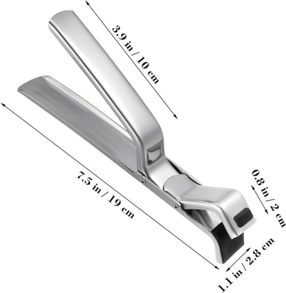 Bowl Clip Gripper Stainless Steel Kitchen Plate Clamp Hot Dish Tongs for Safe Handling Microwave Oven and Serving