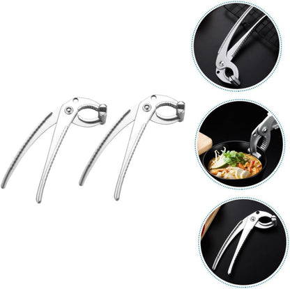 4pcs Heavy-duty Stainless Steel -scald Dish Clip Gripper for Hot Plates Pizza Pans Baking Trays Secure Grip Design for Safe Handling of Hot Cookware