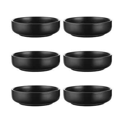 Selamica Ceramic 3.3 Inch Soy Sauce Dish Dipping Bowls Side Dishes Small Appetizer Pinch Bowls for Condiments, Sushi, Ketchup, BBQ-Set of 6 (Matte Blue)