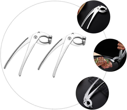 4pcs Heavy-duty Stainless Steel -scald Dish Clip Gripper for Hot Plates Pizza Pans Baking Trays Secure Grip Design for Safe Handling of Hot Cookware
