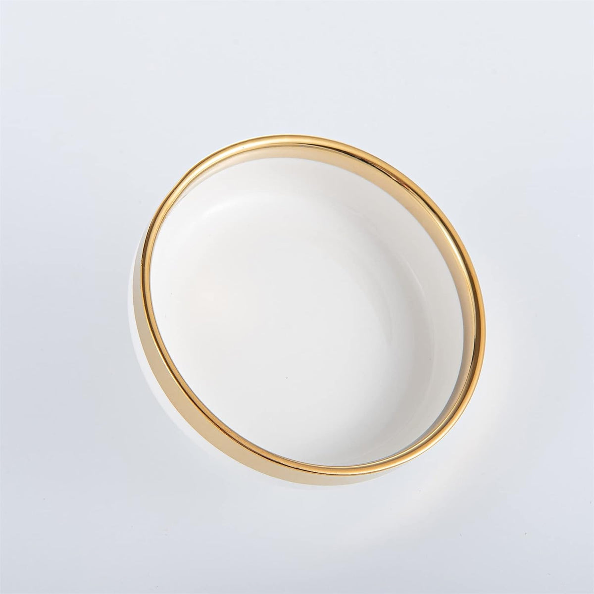 3.4-Inch Porcelain Ceramic Dipping Bowls Set of 6 - White Sauce Dishes with Gold Trim for Soy Sauce, Sushi, Olive Oil, Condiment, Salsa & Dips | Dishwasher Safe Ramekins