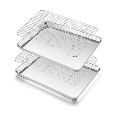 Homikit Baking Sheet with Wire Rack Set (1 Pan+1 Cooling Rack), 16" x 12"