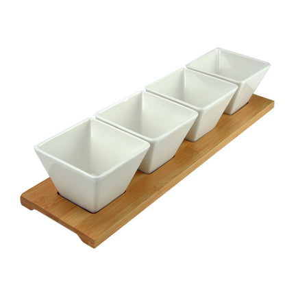 Elama Signature 12 1/4 Inch 6pc Lazy Susan Appetizer and Condiment Server Set