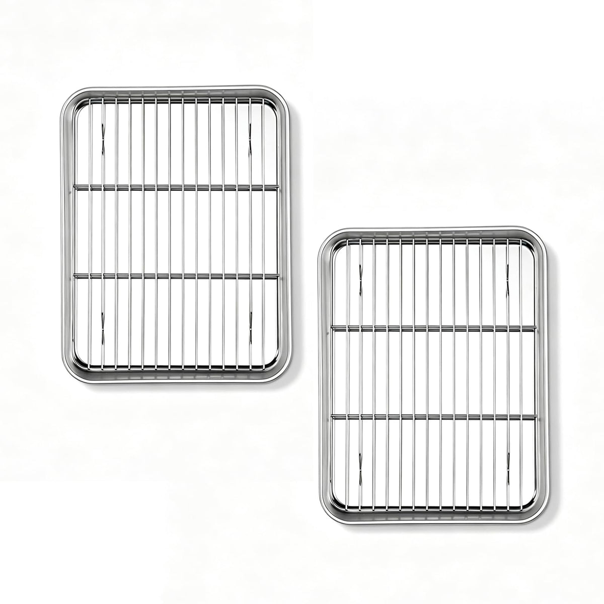 Onader 2 Pack 16x12 Inch Stainless Steel Baking Sheet and Wire Cooling Rack