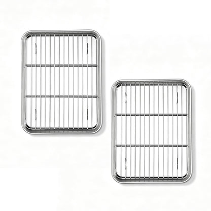 Onader 2 Pack 16x12 Inch Stainless Steel Baking Sheet and Wire Cooling Rack