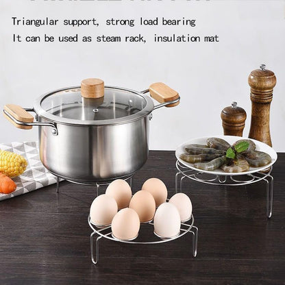 2Pcs Egg Steamer Rack with Hot Plate Gripper Set, Stackable Trivet for Instant Pot Compatible Pressure Cooker Accessories Cooking 18 Eggs