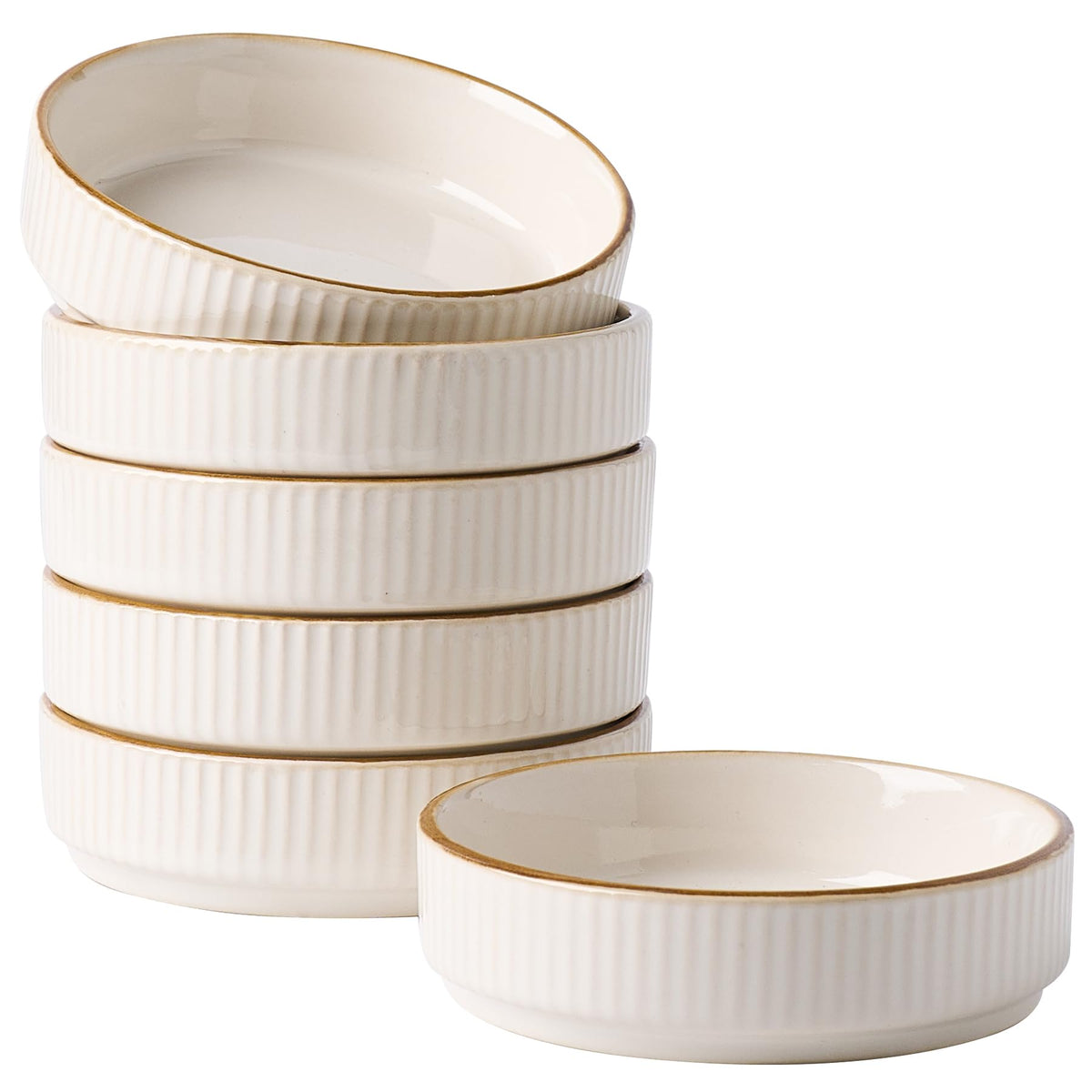 famiware Ceramic Soy Sauce Dish, 4oz Dipping Bowls Set of 6, Nebulas Blue