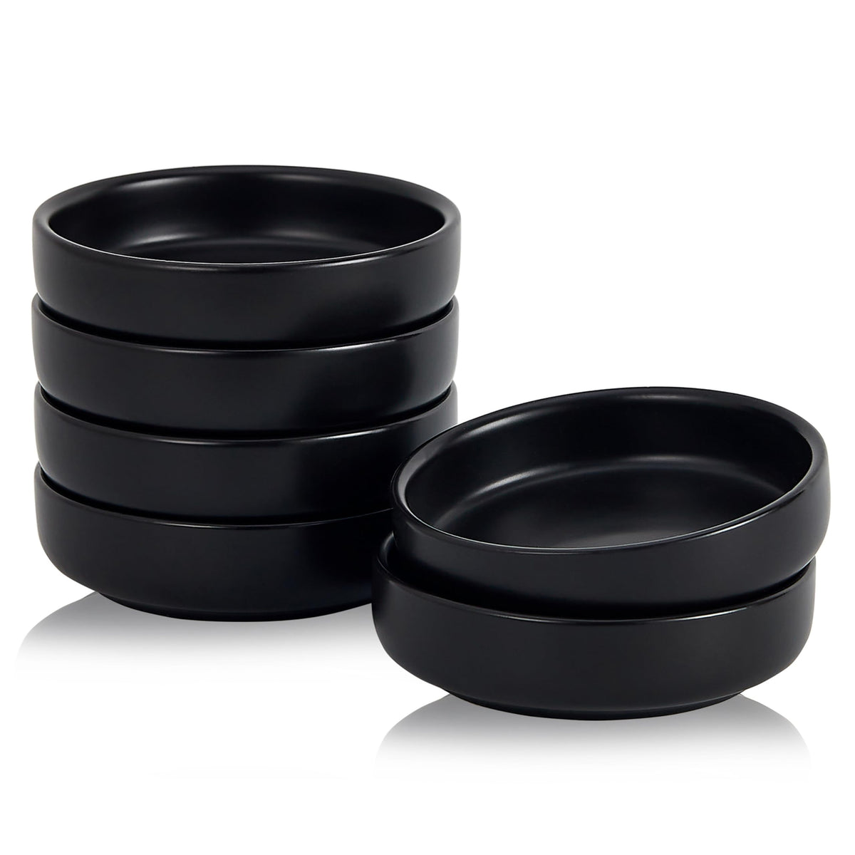 Ceramic Soy Sauce Dish,3.5 Inch Dipping Bowls Side Dishes Set of 6, Small Appetizer Pinch Dip Bowls for Condiments, Sushi, Ketchup, BBQ (White)