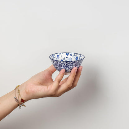 Selamica Ceramic 4 oz Dipping Bowls for Side Dishes, Set of 6, Vintage Blue
