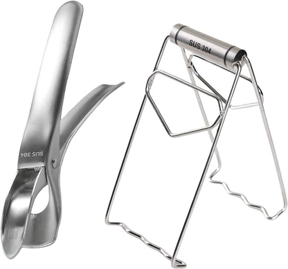 Hot Plate Clip Clamp 304 Stainless Steel 2-Pack – Ergonomic, Heat-Resistant, One-Handed Operation with Non-Slip Grips – Ideal for Microwaves, Ovens, and Grills – Durable, Safe Kitchen Tool