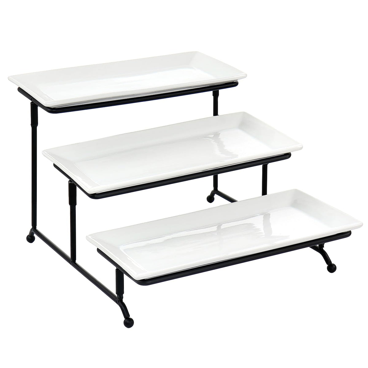 Elama Signature 12 1/4 Inch 6pc Lazy Susan Appetizer and Condiment Server Set