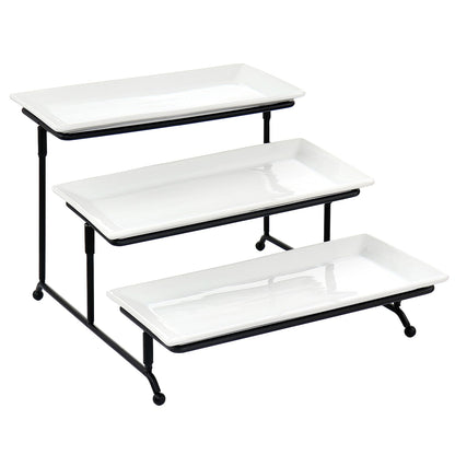 Elama Signature 12 1/4 Inch 6pc Lazy Susan Appetizer and Condiment Server Set