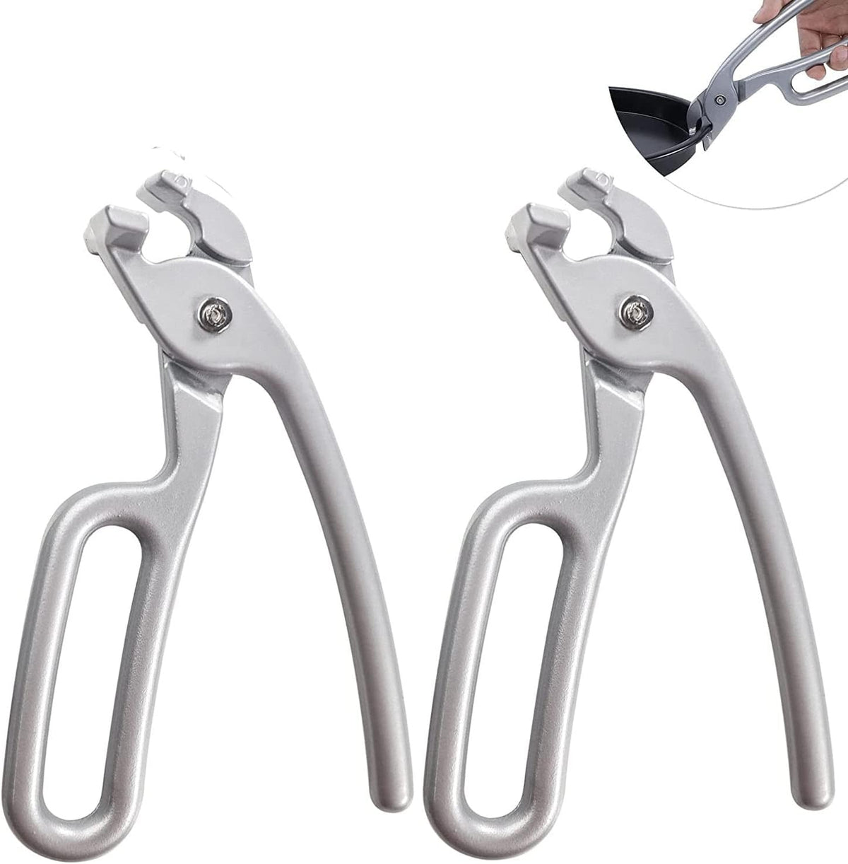 2 Pack Pizza Pan Gripper Heavy Duty Cast Aluminum Pan Tongs for Deep Pizza Pans Microwave Oven Air Fryer