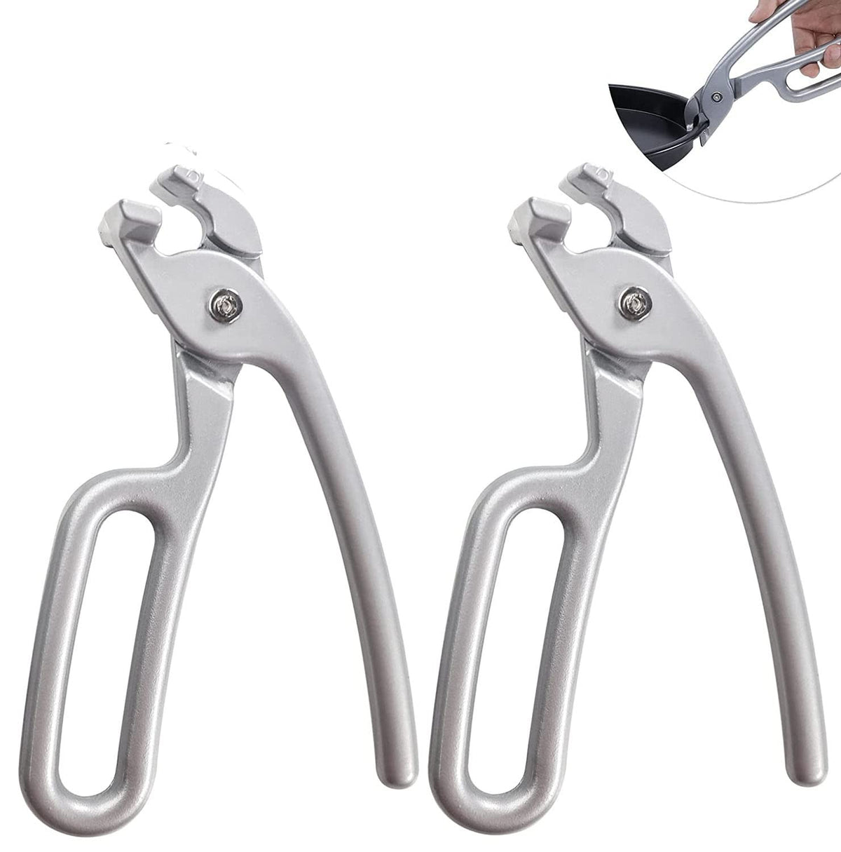 2 Pack Pizza Pan Gripper Heavy Duty Cast Aluminum Pan Tongs for Deep Pizza Pans Microwave Oven Air Fryer