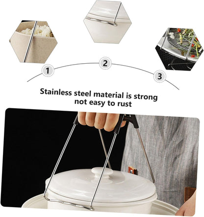 Bowl clip, Anti-scalding bowl clamp,hot plate gripper, Stainless Steel Anti-scalding Clip Plate Oil Strainer Jug Pan Kitchen Tongs Kitchen Clips Anti Hot Anti-scald Bowl Clip Kitchen Retriever