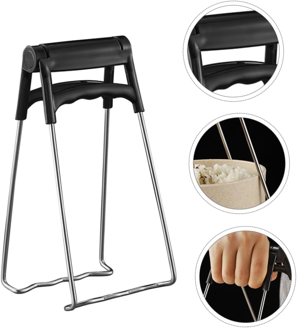 Bowl clip, Anti-scalding bowl clamp,hot plate gripper, Stainless Steel Anti-scalding Clip Plate Oil Strainer Jug Pan Kitchen Tongs Kitchen Clips Anti Hot Anti-scald Bowl Clip Kitchen Retriever