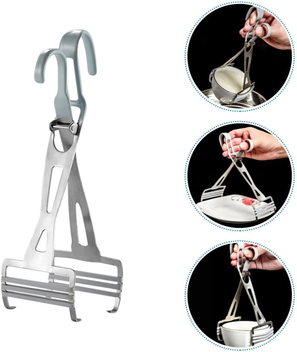 Stainless Steel Hot Dish Clip Plate Gripper with Non Slip Grip