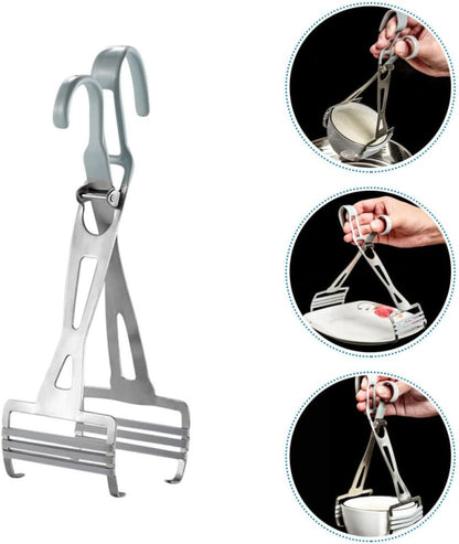 Stainless Steel Hot Dish Clip Plate Gripper with Non Slip Grip