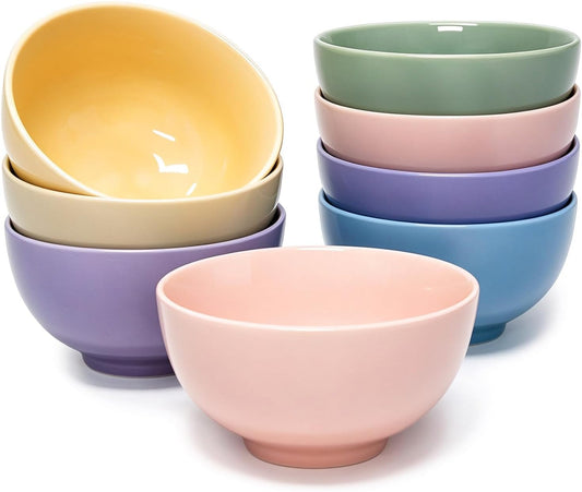 Ceramic 4 oz Dipping Bowls Set of 8, Mini Bowls in Assorted Pastel Colors