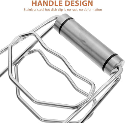 Stainless Steel Foldable Hot Dish Plate Bowl Clip Tongs