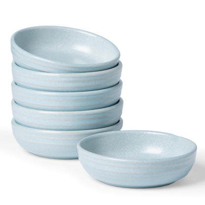 famiware Ceramic Soy Sauce Dish, 3oz Dipping Bowls Set of 6, Matte White
