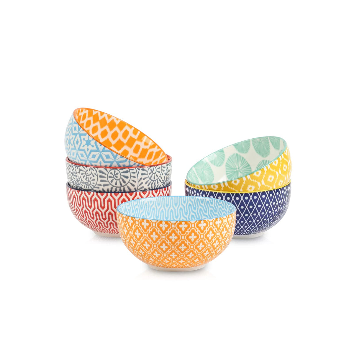 Selamica Ceramic 4 OZ Dipping Bowls Set of 6, Assorted Colors