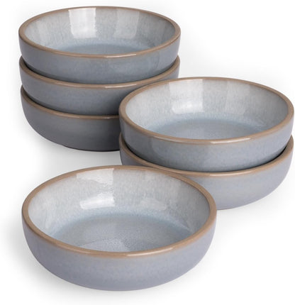 famiware Ceramic Soy Sauce Dish, 3oz Dipping Bowls Set of 6, Light Blue