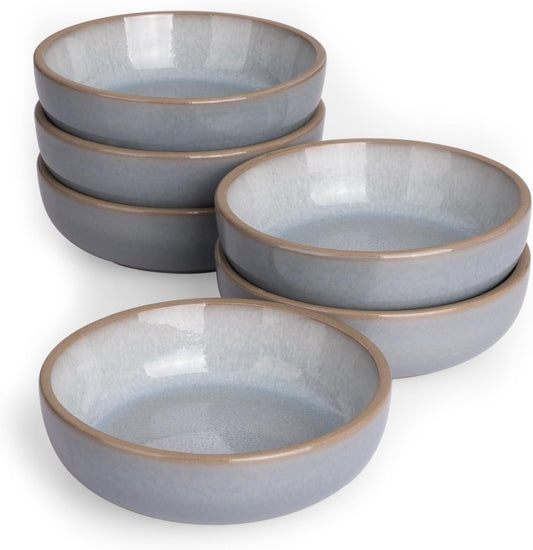 famiware Ceramic Soy Sauce Dish, 3oz Dipping Bowls Set of 6, Light Blue