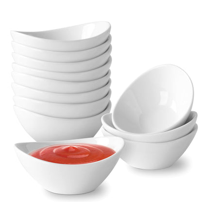 UIBFCWN 12 Pack Soy Sauce Dish 3inch Ceramic Dipping Bowls Bulk, 1.2 Oz White Dipping Sauce Bowls/Dishes, Small Dipping Sauce Cups for Sushi Ketchup Olive Oil Appetizer