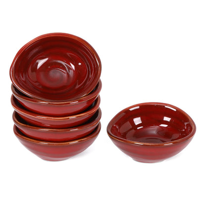 vicrays Ceramic Dipping Sauce Bowls – Small Charcuterie Dip Cups Cooking Prep Condiment Oil Dish Mini Tapas Plates for Soy Sushi Salsas Wasabi Appetizer Dessert - Set of 6 Blue