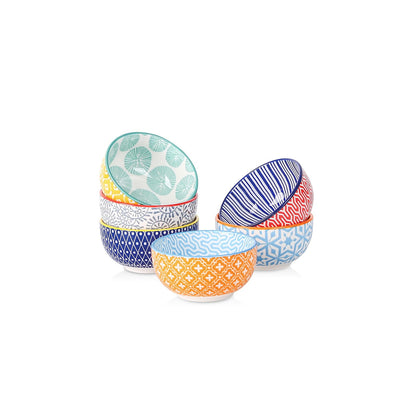 Selamica Ceramic 4 OZ Dipping Bowls Set of 6, Assorted Colors