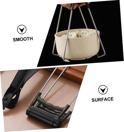 Bowl clip, Anti-scalding bowl clamp,hot plate gripper, Stainless Steel Anti-scalding Clip Plate Oil Strainer Jug Pan Kitchen Tongs Kitchen Clips Anti Hot Anti-scald Bowl Clip Kitchen Retriever