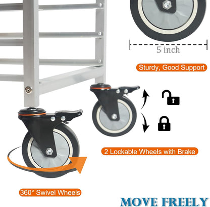 lopeztek Commercial 20-Tier Half & Full Sheet Pan Rack with Wheels