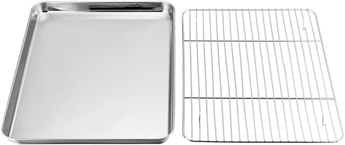 TeamFar Baking Sheet with Cooling Rack Set, 16 x 12 x 1 inch