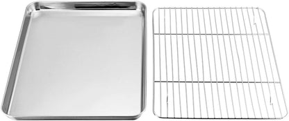 TeamFar Baking Sheet with Cooling Rack Set, 16 x 12 x 1 inch