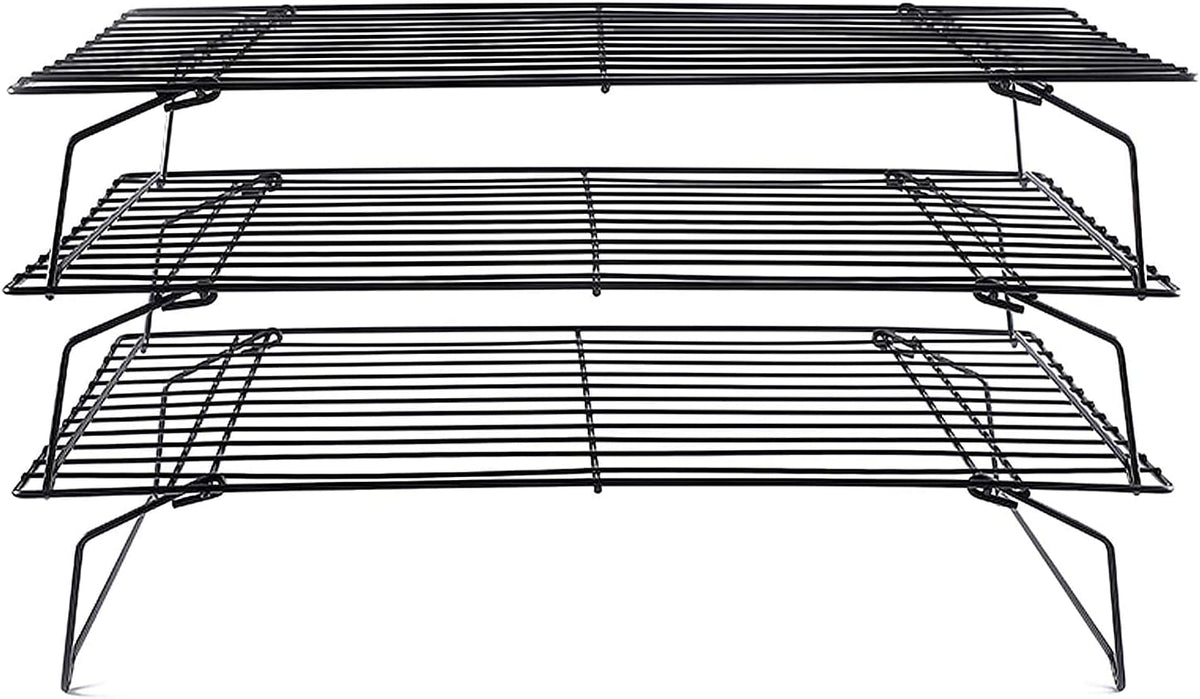 Cooling Rack, 3-Tier Stainless Steel Stackable Baking Cooking Cooling Racks for Cooling Roasting Grilling, Collapsible & Heavy Duty, Oven & Dishwasher Safe