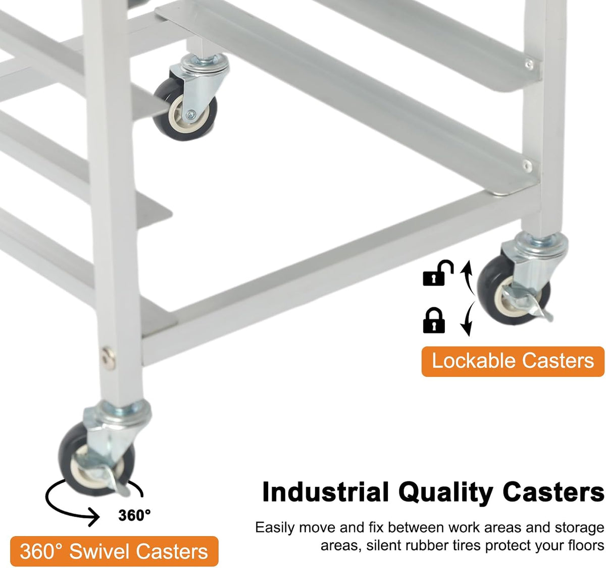 lopeztek 10-Tier Quarter & Half Sheet Pan Rack with Wheels for Home Use