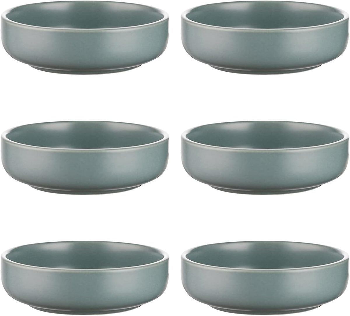 Selamica Ceramic 3.3 Inch Soy Sauce Dish Dipping Bowls Side Dishes Small Appetizer Pinch Bowls for Condiments, Sushi, Ketchup, BBQ-Set of 6 (Matte Blue)