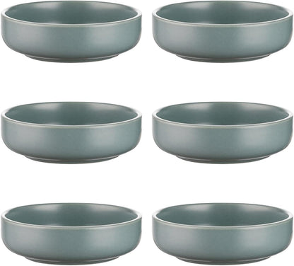 Selamica Ceramic 3.3 Inch Soy Sauce Dish Dipping Bowls Side Dishes Small Appetizer Pinch Bowls for Condiments, Sushi, Ketchup, BBQ-Set of 6 (Matte Blue)