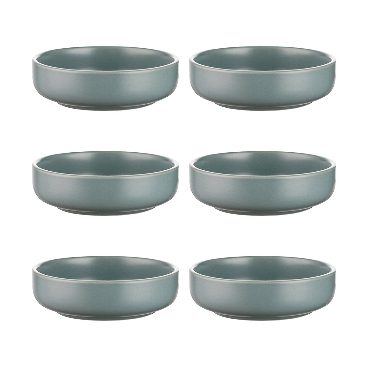 Selamica Ceramic 3.3 Inch Soy Sauce Dish Dipping Bowls Side Dishes Small Appetizer Pinch Bowls for Condiments, Sushi, Ketchup, BBQ-Set of 6 (Matte Blue)