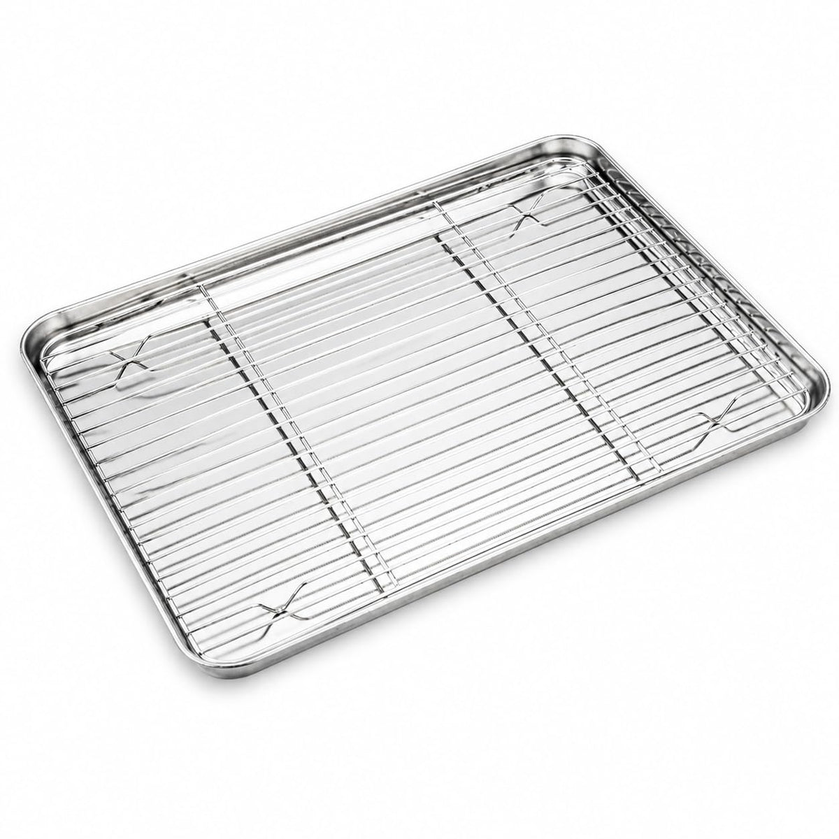 Onader 18x13 Inch Large Half Baking Sheet Pan with Wire Cooling Rack Set