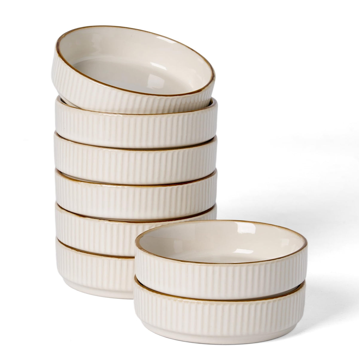 famiware Ceramic Soy Sauce Dish, 4oz Dipping Bowls Set of 6, Nebulas Blue