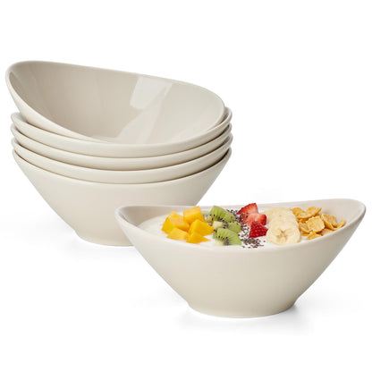 Teocera 5 Inch Porcelain Small Bowls Set, 6 Ounce small serving bowls for Dessert, Ice Cream, Snack, Dipping, Side Dishes, Microwave & Dishwasher Safe- White
