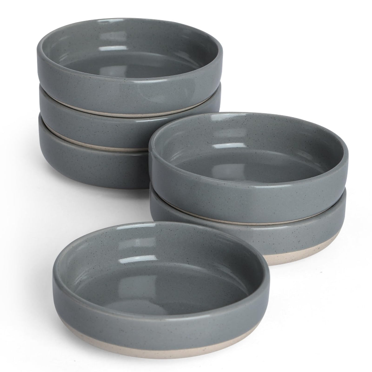famiware Ceramic Soy Sauce Dish, 3oz Dipping Bowls Set of 6, Light Blue