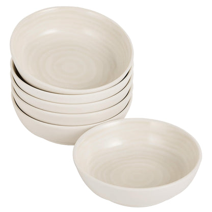 Dipping Bowls, Soy Sauce Dishes, 4 OZ Small Serving Bowls & Appetizer Plates Set of 6, Ceramic Ramekins for Sushi, Condiment, Ketchup, BBQ Party, 4 Inch