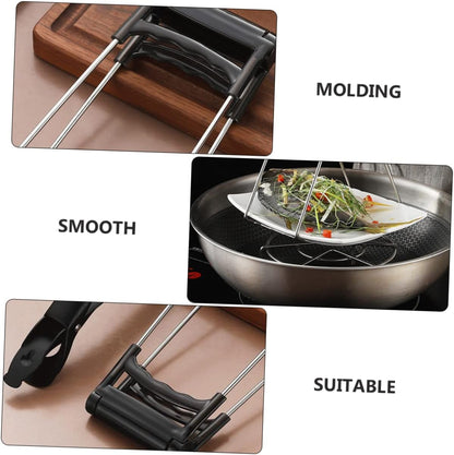 Bowl clip, Anti-scalding bowl clamp,hot plate gripper, Stainless Steel Anti-scalding Clip Plate Oil Strainer Jug Pan Kitchen Tongs Kitchen Clips Anti Hot Anti-scald Bowl Clip Kitchen Retriever