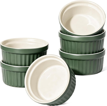 LE TAUCI Ramekins 4 OZ, Set of 6, Forest Green