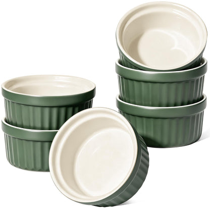 LE TAUCI Ramekins Oven Safe, 4 OZ, Set of 6, Red