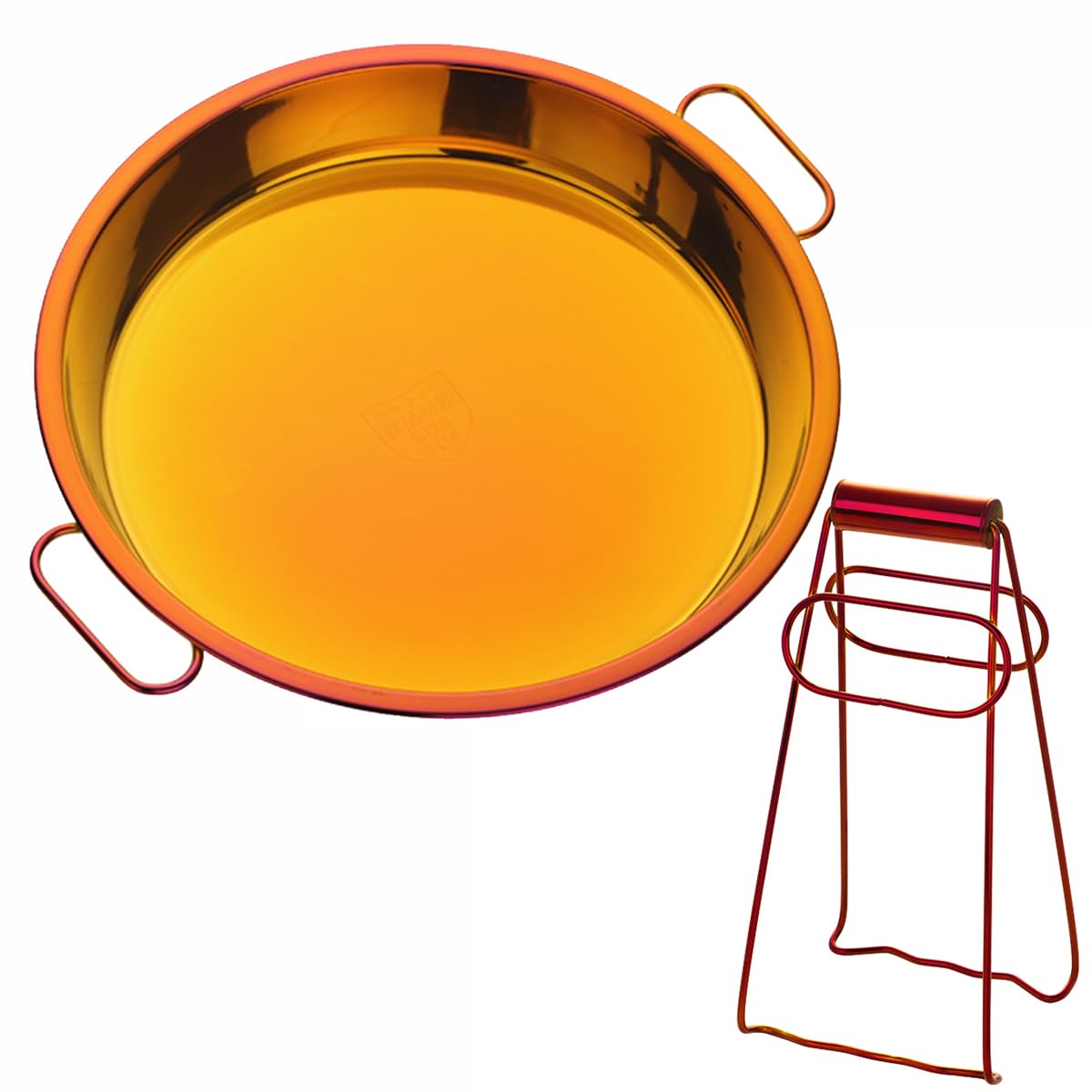 11 Inch Stainless Steel Steaming Tray, Cold Noodle Plate w/Folding Hot Dish Plate Clip, Round Big Egg Drip Pan, Silver